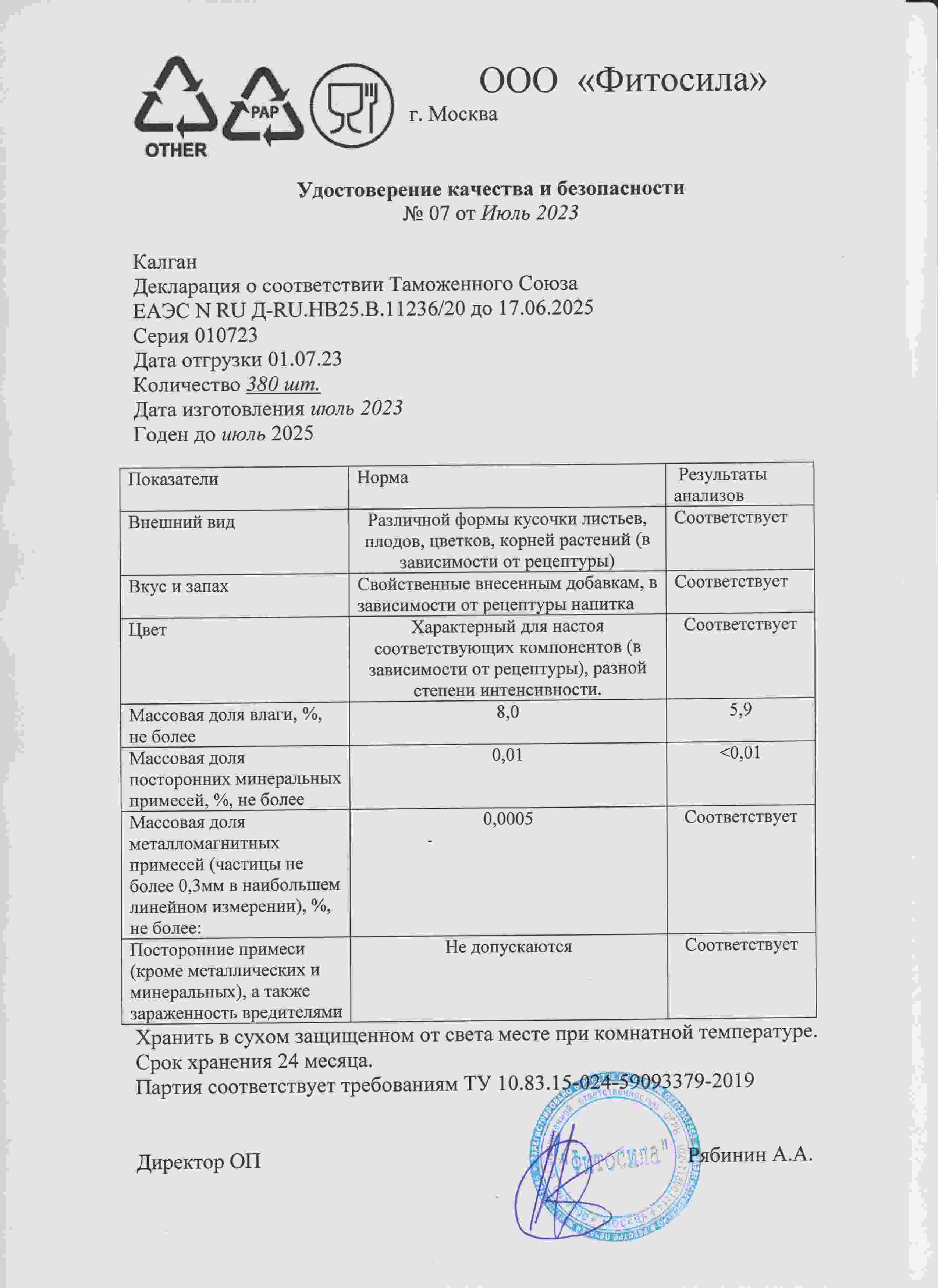 Паспорт №010723